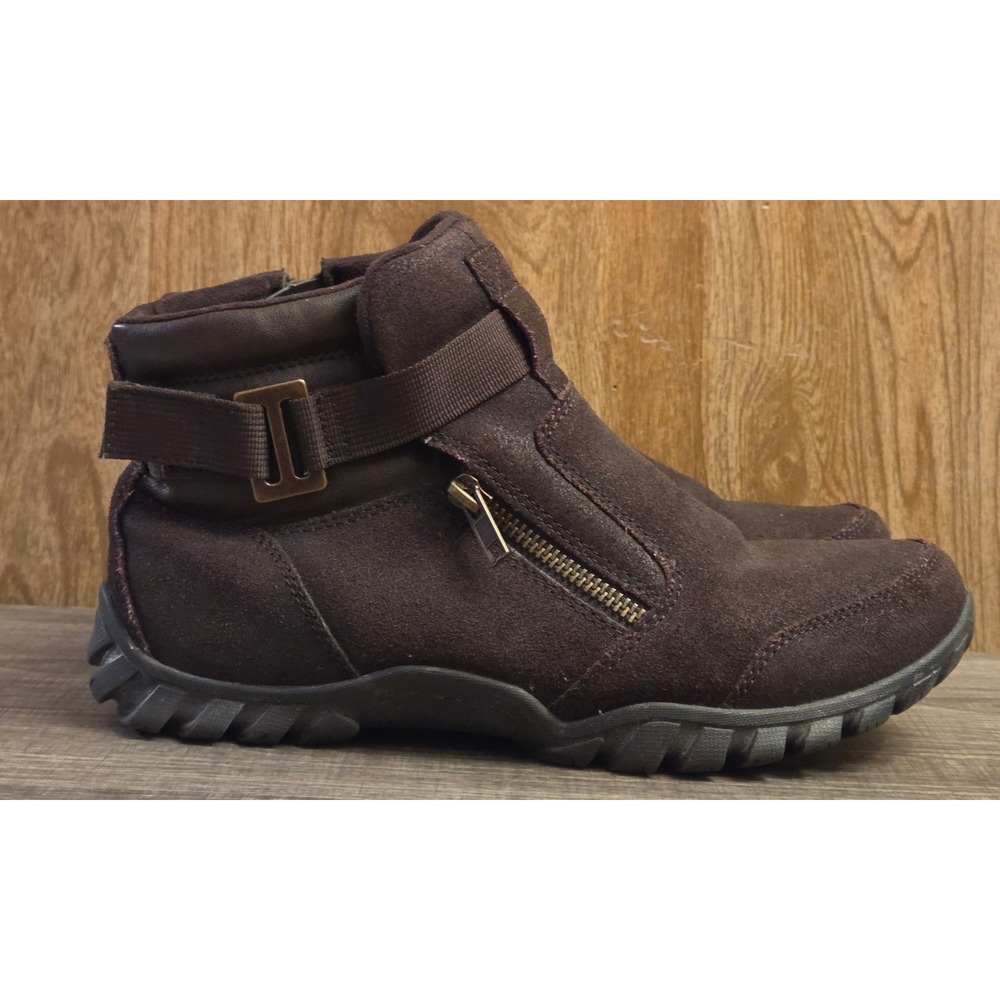 Easy Spirit Esniero Ankle Boots Womens Size 8‎ Purple Brown Side Zip
